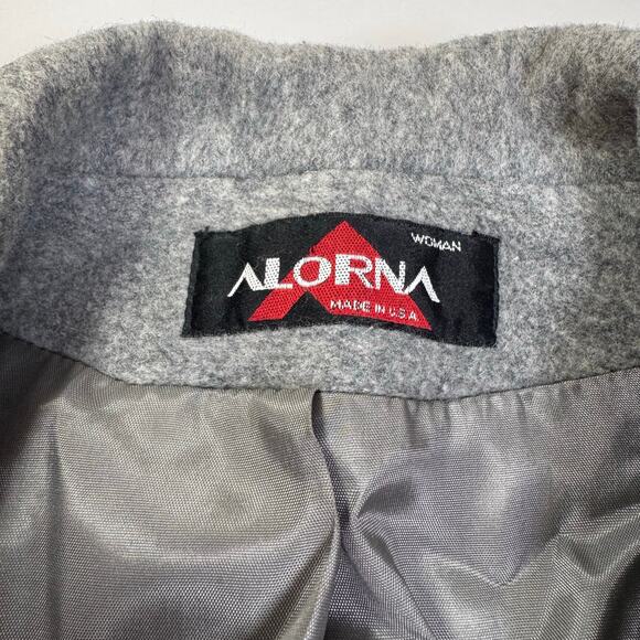 Vintage Alorna Women's Wool Gray Coat USA Made Minimalist Comfort Casual Office - Picture 6 of 10